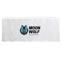 4ft fitted tablecloth with your logo - White