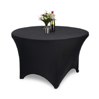Black Round Tablecloth Spandex 180cm - Preferred Hotel Supplier